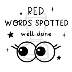 Red Words Spotted Stamp